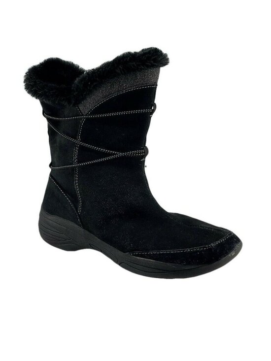 croft & barrow Shoes - CROFT & BARROW Womens Waterproof Black Suede Winter Boots Size 7